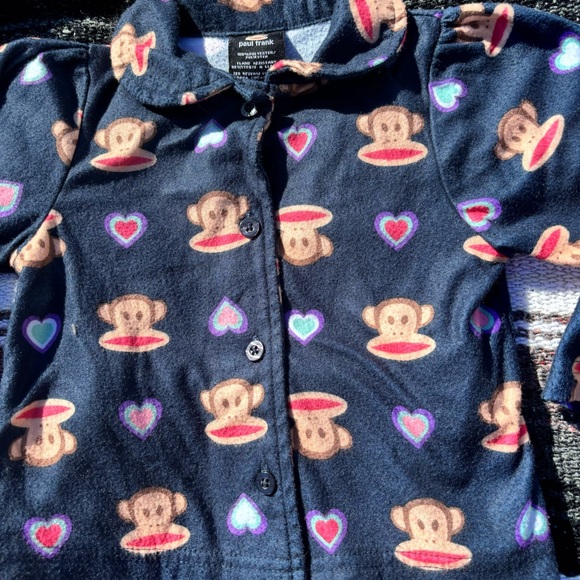 VINTAGE Y2K PAUL FRANK SOCK MONKEY GRAPHIC PRINT PAJAMAS SIZE 18 MONTHS - Picture 4 of 7